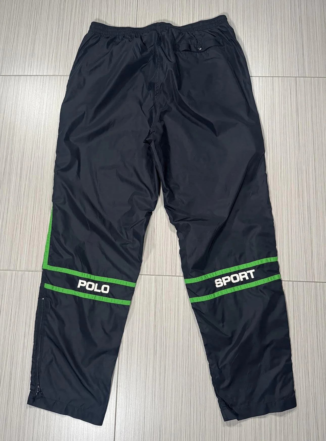 Vintage Polo Sport Ralph Lauren Black / Green Windbreaker Pants